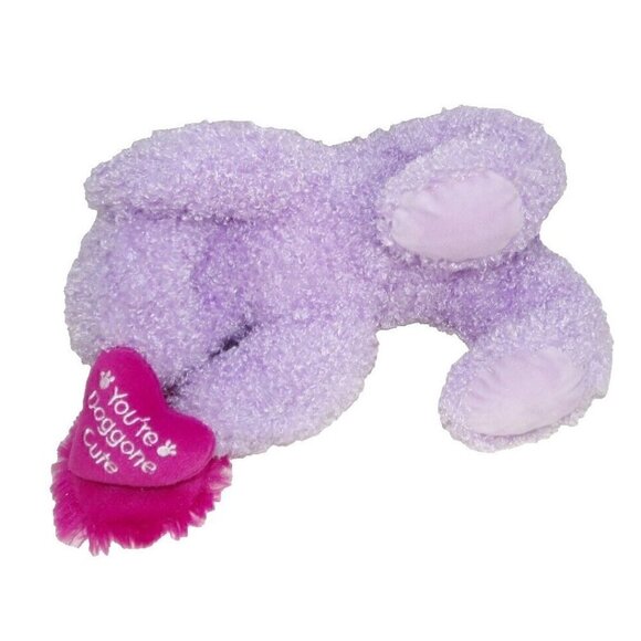 Pink & Purple Valentines Day stuffed dog plush approx 13" NOVELTY INC 2006 NEW - Picture 2 of 2